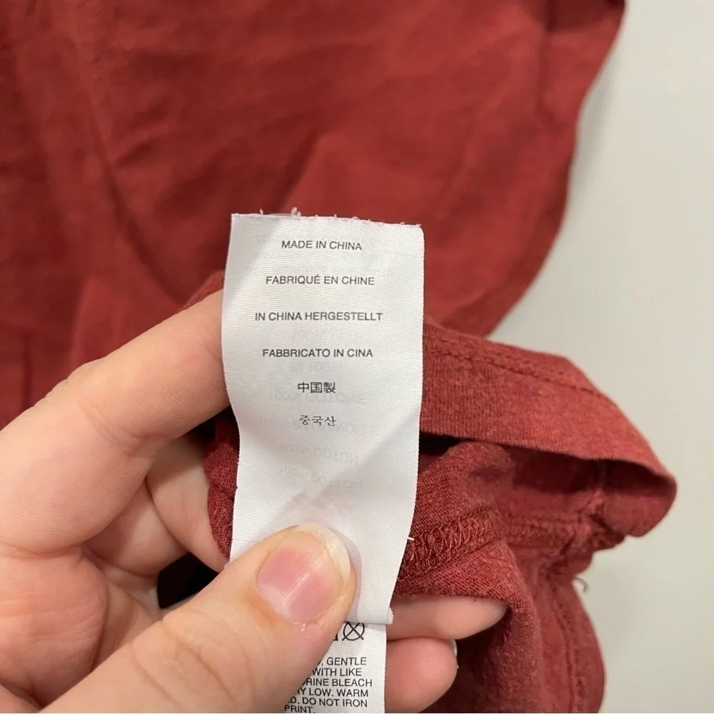 J. Crew Slim Broken-In Short Sleeve Henley Cotton Medium Red